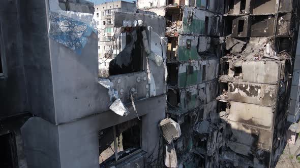 Ruined Residential Building in Borodyanka Ukraine alt