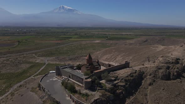 Khor Virap Monastery in Armenia Aerial View