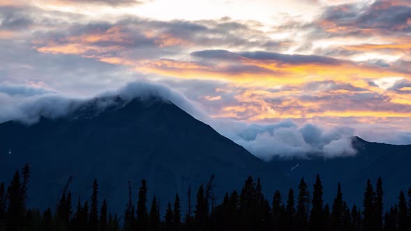 Time Lapse, Beautiful View of Canadian Nature with Mountains in the Background alt