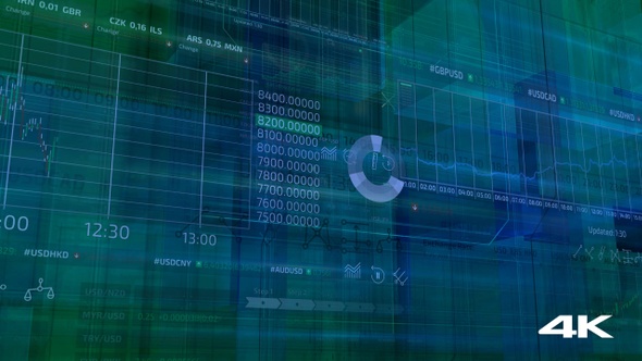 Corporate Background With Trading Infographics 4K alt