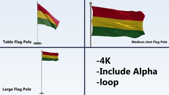 Bolivia Flag Pole Pack 4k-Loop alt