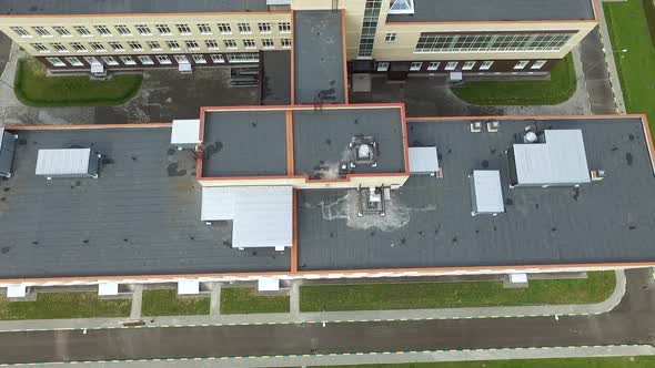 the exterior of the new modern school in the modern residential district,exterior alt