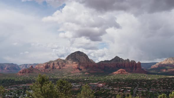 Sedona Arizona Storm Clouds Over Thunder Mountain Time Lapse