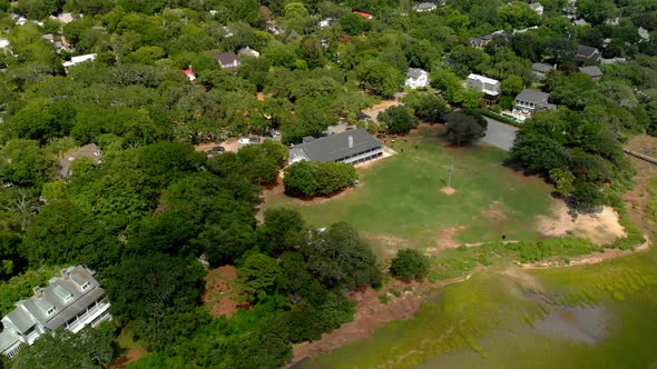 Aerial drone footage of beachfront property alt
