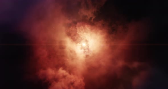 collection of 3 animation of stellar system and gas nebula. 3D render