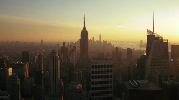 New York City Skyline at Sunset United States of America