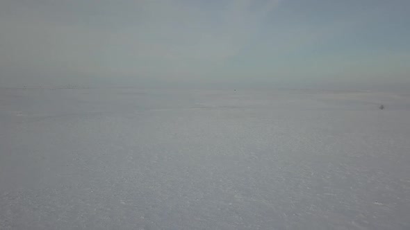 Wonderful Capturing Video of Drone From the Top of Yurts in the Middle of Tundra in Arctic alt