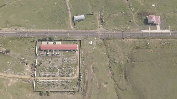 Aerial view of Traction substation of Bedeni railway station alt