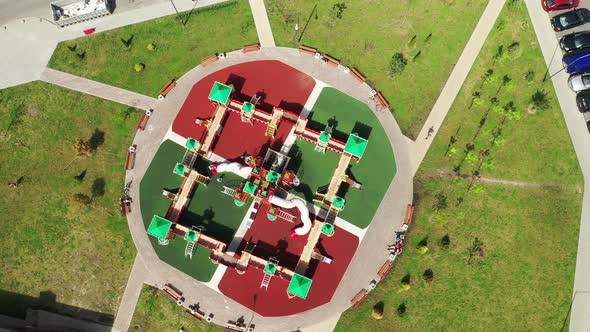 Top View of the New Playground in the New District of Minsk alt