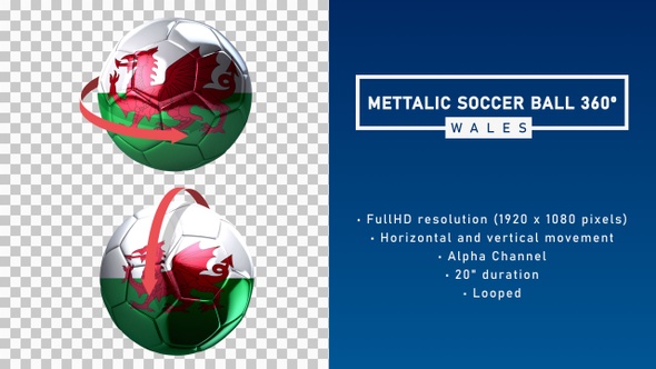 Metallic Soccer Ball 360º - Wales