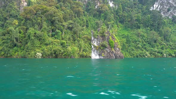 White Sandy Beach on Background of Stormy Sky alt