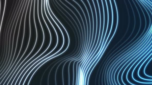 White Blue Neon Curved Wavy Lines, Motion Graphics | VideoHive