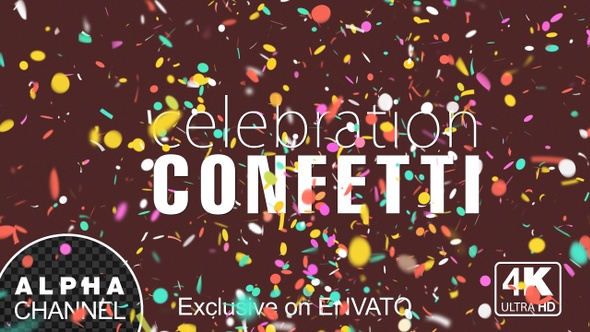 New Year Celebration Confetti With Alpha Channel