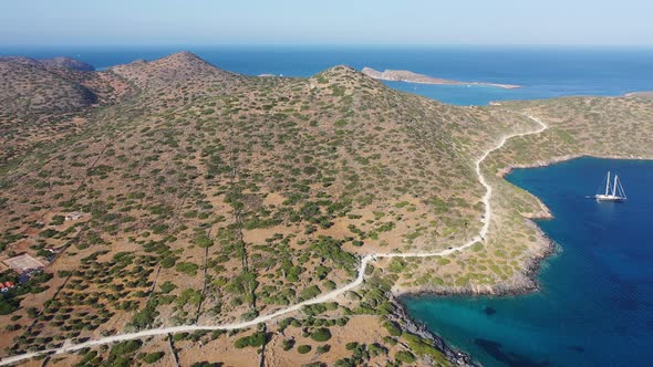 Aerial View of Kalydon Island, Crete, Greece