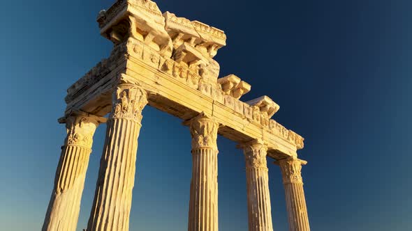 Temple of Apollo aerial view 4 K Turkey Side alt