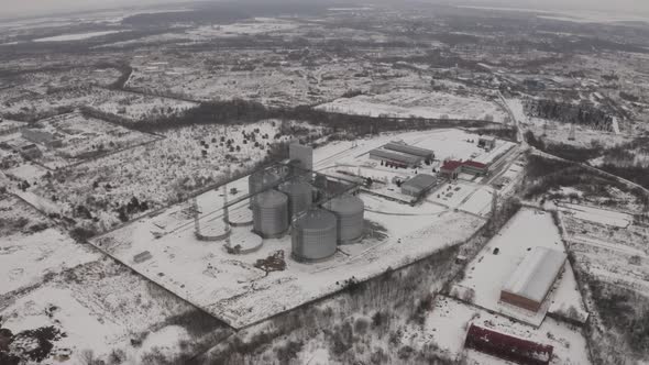 Aerial View Buildings Of The Feed Elevator Complex alt