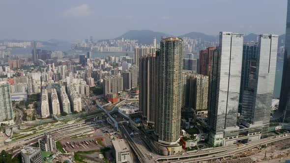 Top view of Hong Kong city alt
