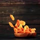 Dried Apricots Fall with a Wooden Plate and Rotate in Flight - VideoHive Item for Sale