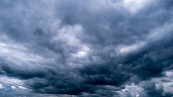 Timelapse of Dramatic Storm Clouds Moving in the Sky, Stock Footage