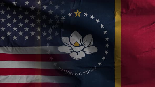 Mississippi State Usa Mixed Flag 4K alt