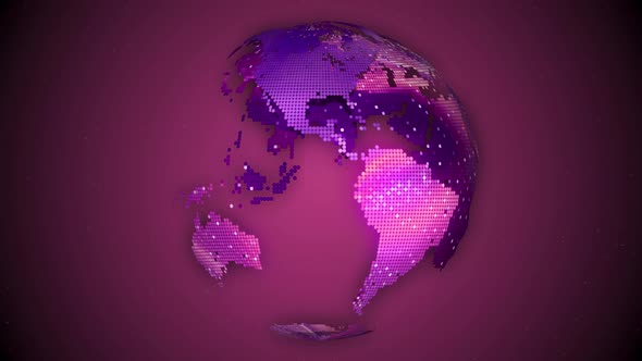 Digital earth map animation. Animated earth globe spinning news background. A 185