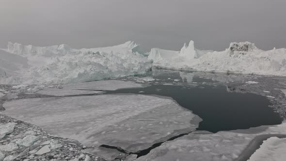 Drone Over Sea And Ice Of Ilulissat Icefjord alt