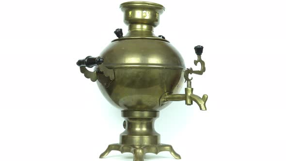 Rotating Electric Samovar On A White Background.