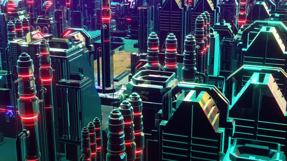 Futuristic City for Resolume seamless animation