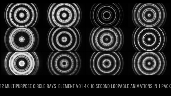 Multipurpose Circle Rays Element Gray V01