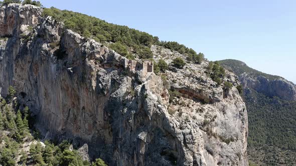 Old fortress wall of castell de alaro on the Puig d'Alaro, Mallorca