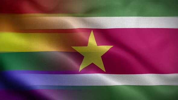 LGBT Suriname Flag Loop Background 4K