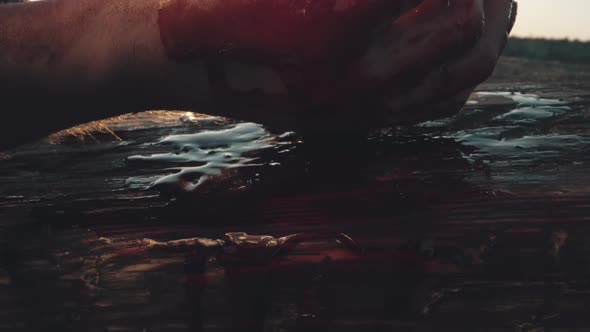 Crucified Jesus Christ at Sunset alt