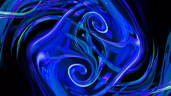 Abstract Blue Color Glossy Twirl Motion Animated Background alt
