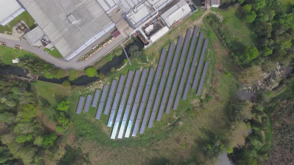 Solar Panel Factory Alternative Electricity Source Aerial View alt