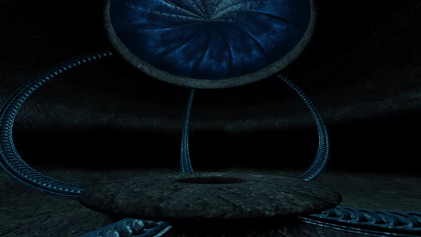 Fantasy Scifi Alien Cave 3d Render Illustration