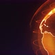 Orange Earth From Particles Rotate Around its Axis Focusing on South and North America - VideoHive Item for Sale