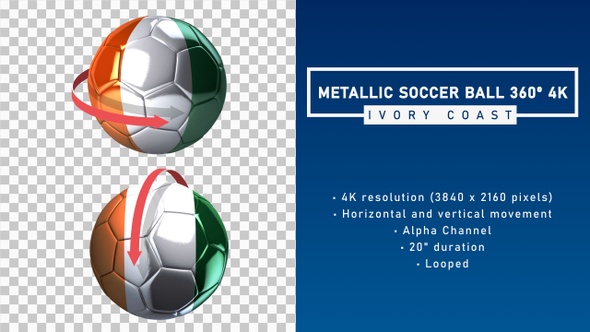 Metallic Soccer Ball 360º 4K - Ivory Coast