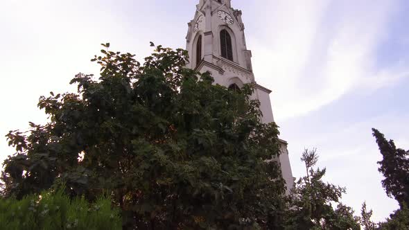 Church View at Cluj-Napoca Romania. Church religious Tower at Balkan Transylvania. cathedral histori alt