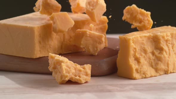 Cheddar cheese in super slow motion.  Shot on Phantom Flex 4K high speed camera.