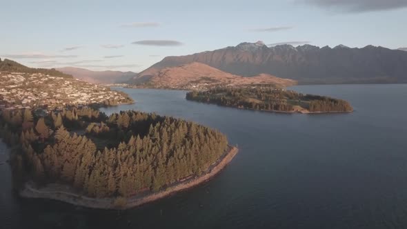 Queenstown during sunset alt