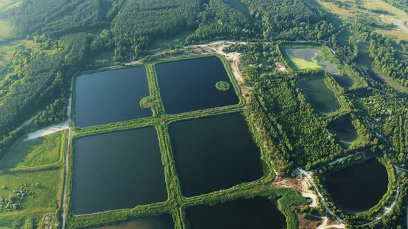 Aerial View Retention Basins Wet Pond Wet Detention Basin Or Stormwater Management Pond Is An alt