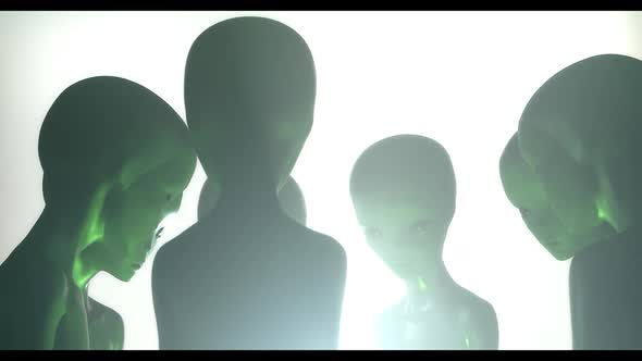 Aliens Watching With A Green Light