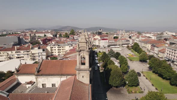 Congregados basilica at republic square park in Braga Portugal alt