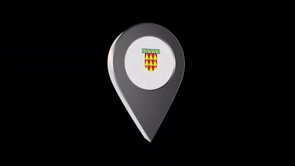 3d Animation Map Navigation Pointer With Flag Of Bitola (North Macedonia) With Alpha Channel - 2K alt