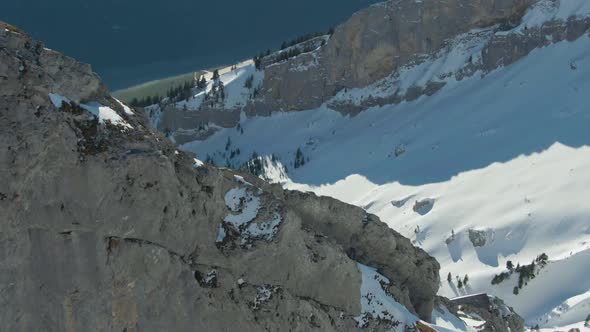 Mountain Rocky Ridge. Swiss Alps, Switzerland. Aerial View alt