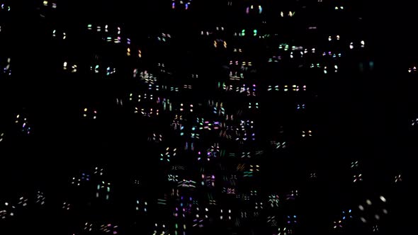 Small Round Transparent Soap Bubbles Fly Very Fast. Black Background alt