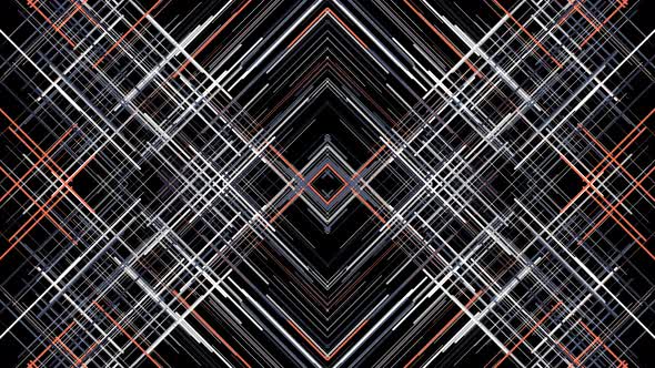 Abstract colorful rhombus frames moving on black background, seamless loop alt