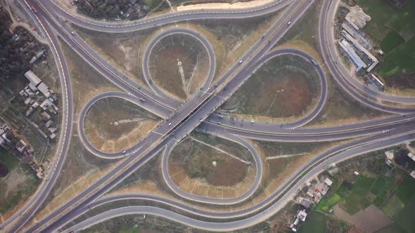 Aerial view of big junction road in Dhaka, Bangladesh. alt