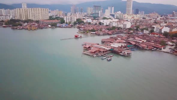 Penang Chew Jetty Drone Shot