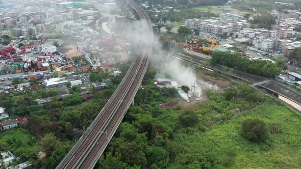 smoke in field in Hong Kong city alt